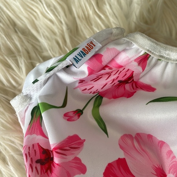 Alvababy floral pink azaleas reusable snap button baby diapers swim diaper OS - Picture 4 of 16